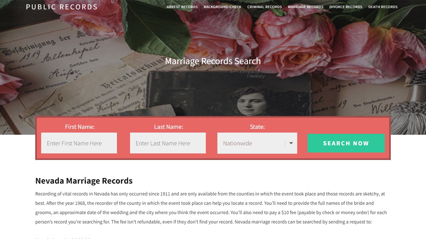 Nevada Marriage Records | Enter Name and Search. 14Days Free