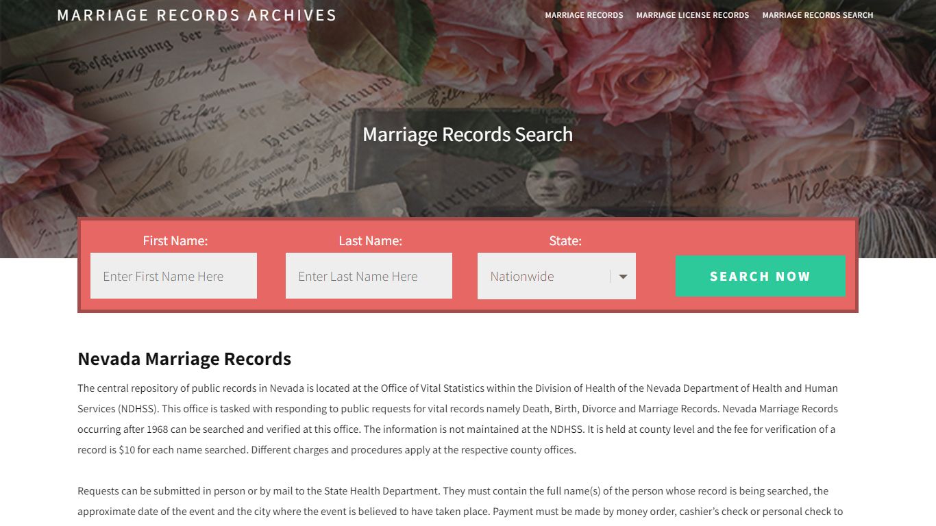 Nevada Marriage Records | Enter Name and Search | 14 Days Free